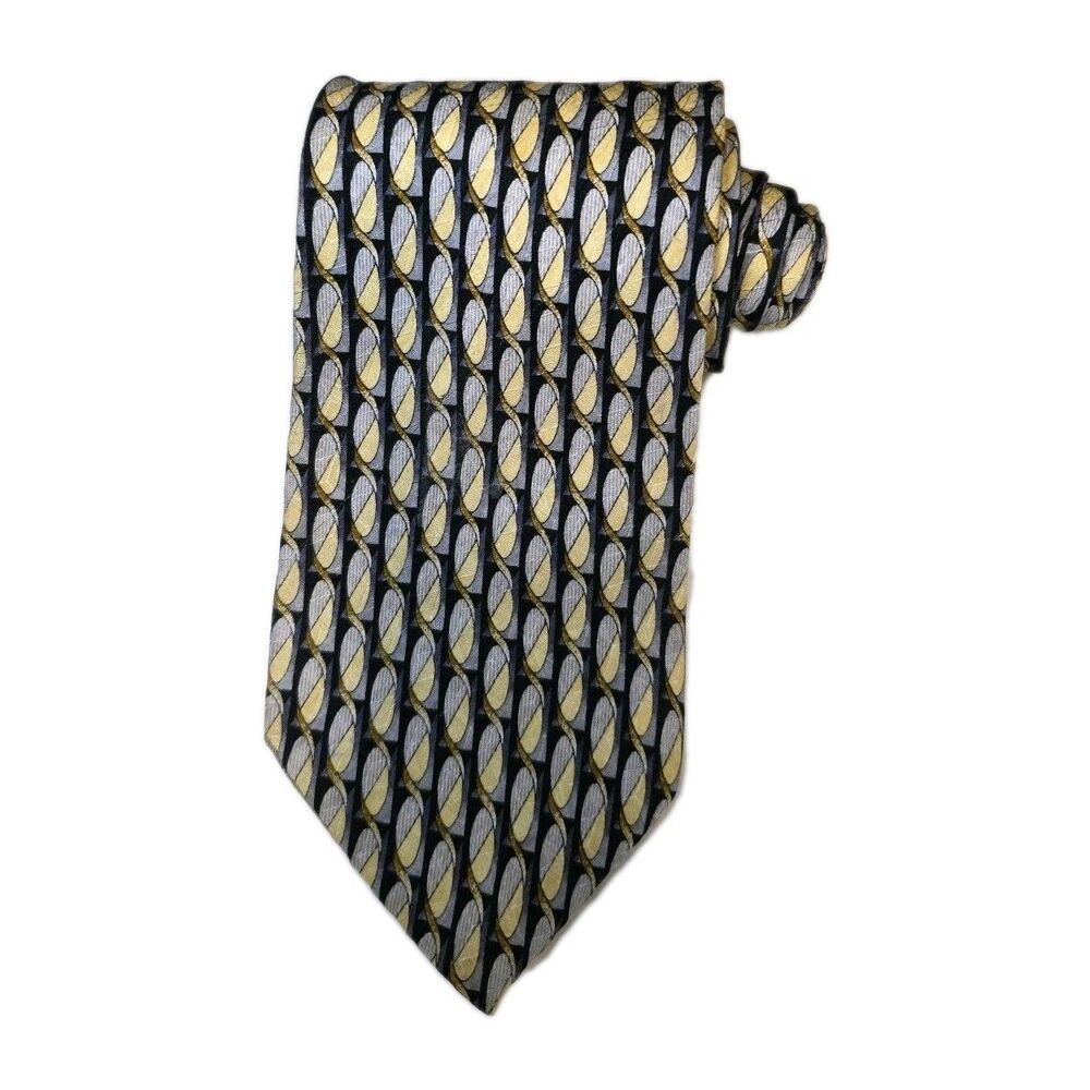 Daniel de Fasson Men's Geometric Handmade Silk Tie 58" X 4"